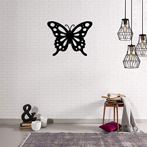 Homemania Wanddekoration, Schmetterling, Schwarz, aus kaltgewalztem Stahl, für Wohnzimmer, Büro, Wand. von Homemania