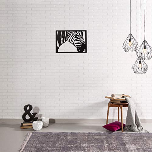 Homemania Wanddekoration, Stahl, Schwarz, 48 x 0.15 x 35 cm von Homemania