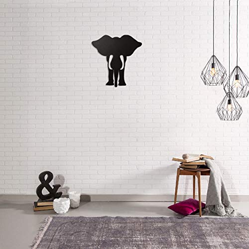 Homemania Wanddekoration Elefant aus Metall, Farbe Schwarz. von Homemania