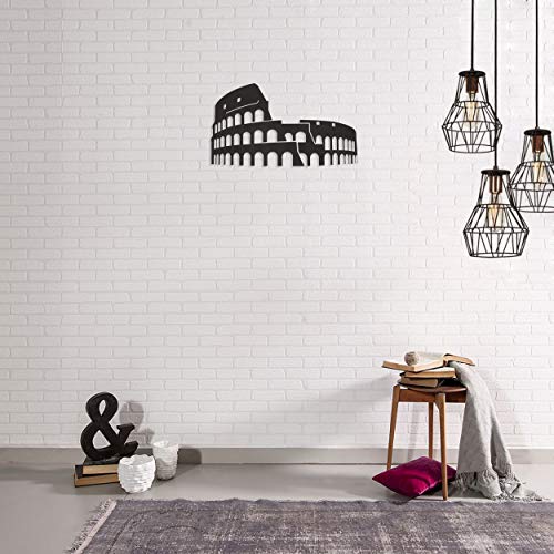 Homemania Wanddekoration, Stahl, schwarz, 48 x 0,15 x 28 cm von Homemania