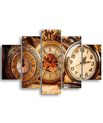 Homemania Wanduhr, 5-teilig, Kunst und Graffiti, für Wohnzimmer, Schlafzimmer, mehrfarbig, 95 x 0,3 x 60 cm, HM205MDF083, MDF von Homemania