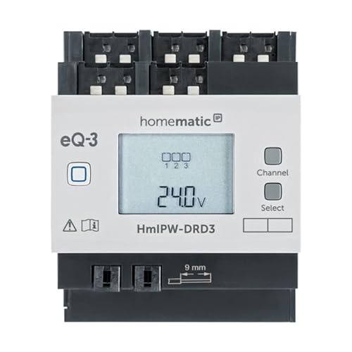 Homematic IP Wired Smart Home 3-Fach-Dimmaktor HmIPW-DRD3, VDE Zertifiziert von eQ-3