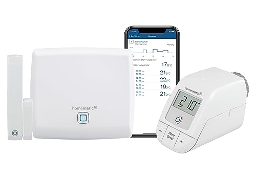 Homematic IP Smart Home Access Point + Heizkörperthermostat – basic + Fenster- und Türkontakt mit Magnet, digital steuern per App, Alexa & Google Assistant, einfache Installation, Heizkosten sparen von Homematic IP