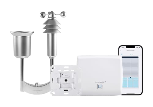 Homematic IP Smart Home Access Point + Rollladenaktor für Markenschalter + Wettersensor – plus, Steuerung für 1 Rollladen per App, Alexa & Google Assistant, elektrische Rolladen smart nachrüsten Homematic IP Smart Home Access Point + Rollladenaktor für Markenschalter + Wettersensor – plus, Steuerung für 1 Rollladen per App, Alexa & Google Assistant, elektrische Rolladen smart nachrüsten von Homematic