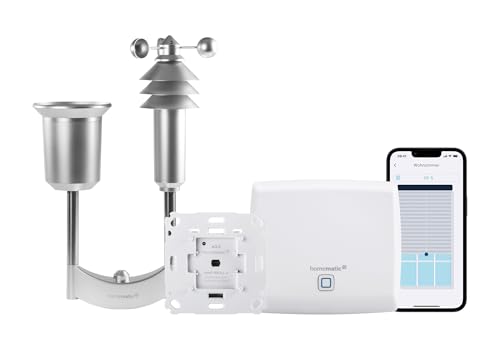 Bundle aus Homematic IP Access Point + Homematic IP Smart Home Wettersensor – Plus + Homematic IP Smart Home Rollladenaktor für Markenschalter von Homematic IP