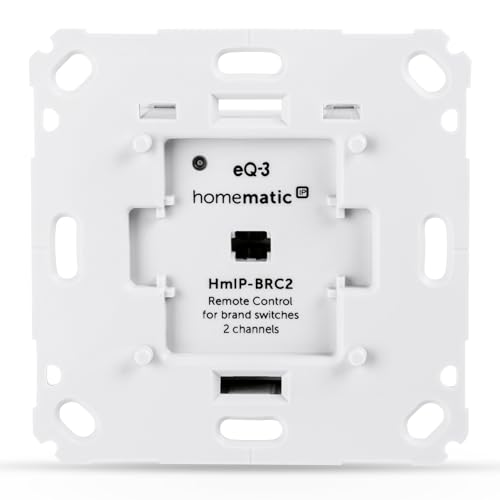 Homematic IP Smart Home Wandtaster für Markenschalter – 2-fach, zwei Tasten schalten Aktoren und Thermostate, Wandschalter, Zubehör für Ihr Homematic IP Smart Home, universell, 152000A0 von Homematic