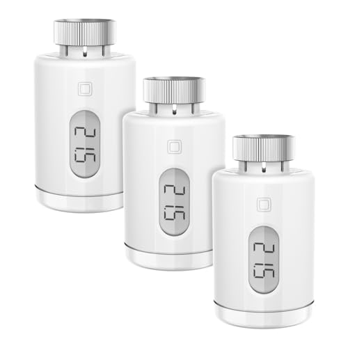 Homematic IP 3er Set Smart Home Heizkörperthermostat – Pure, digitaler Thermostat Heizung, Steuerung per App, Alexa, Google Assistant, einfache Installation, Energie sparen, 161046A0 von Homematic