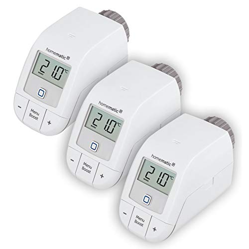 Homematic IP 3er Set Smart Home Heizkörperthermostat – basic, digitaler Thermostat Heizung, Steuerung per App, Alexa, Google Assistant, einfache Installation, Energie sparen, 156541A0 Homematic IP 3er Set Smart Home Heizkörperthermostat – basic, digitaler Thermostat Heizung, Steuerung per App, Alexa, Google Assistant, einfache Installation, Energie sparen, 156541A0 von Homematic