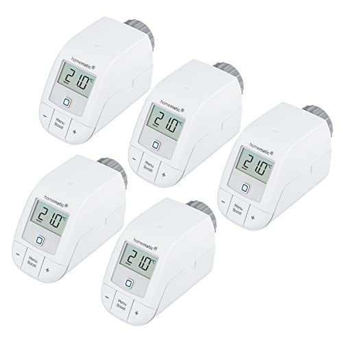 Homematic IP 5er Set Smart Home Heizkörperthermostat – Basic, digitaler Thermostat Heizung, Steuerung per App, Alexa, Google Assistant, einfache Installation, Energie sparen, 156541A0 Homematic IP 5er Set Smart Home Heizkörperthermostat – Basic, digitaler Thermostat Heizung, Steuerung per App, Alexa, Google Assistant, einfache Installation, Energie sparen, 156541A0 von Homematic