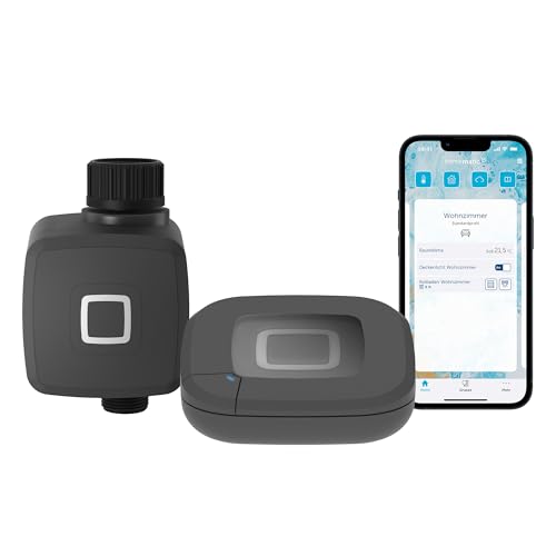 Homematic IP Access Point 2, anthrazit + Bewässerungsaktor, Smart Home, mit App steuerbar, intelligente Gartenbewässerung, Smarter Bewässerungscomputer von Homematic IP