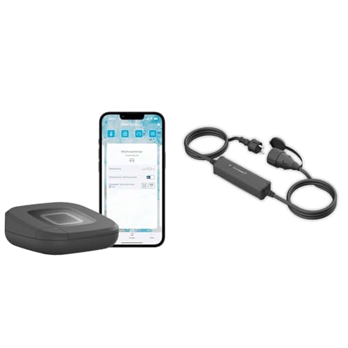Homematic IP Access Point 2, anthrazit + Schalt-Mess-Kabel – außen, Smart Home, steuert Gartenlampen und -geräte smart per App, Alexa & Google Assistant, für den Außenbereich, Outdoor, IP44 von Homematic IP