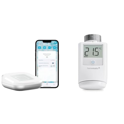 Homematic IP Access Point 2 + 2X Heizkörperthermostat, Smart Home, digitaler Thermostat Heizung, Steuerung per App, Alexa, Google Home, einfache Installation, Energie sparen Homematic IP Access Point 2 + 2X Heizkörperthermostat, Smart Home, digitaler Thermostat Heizung, Steuerung per App, Alexa, Google Home, einfache Installation, Energie sparen von Homematic IP
