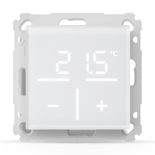 Homematic IP Glas-Wandthermostat, Smart Home, misst Temperatur + Luftfeuchtugkeit, digitales Thermostat Heizkörper/Fußbodenheizung mit App, Alexa, Google Assistant, Energie sparen, 161458A0 von Homematic IP