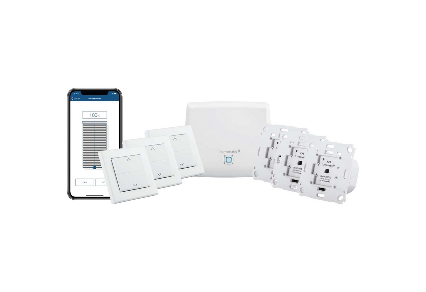 Homematic IP HOMEMATIC IP Starterset Beschattung für 3 Rollläden & Markisen Smart-Home Starter-Set von Homematic IP