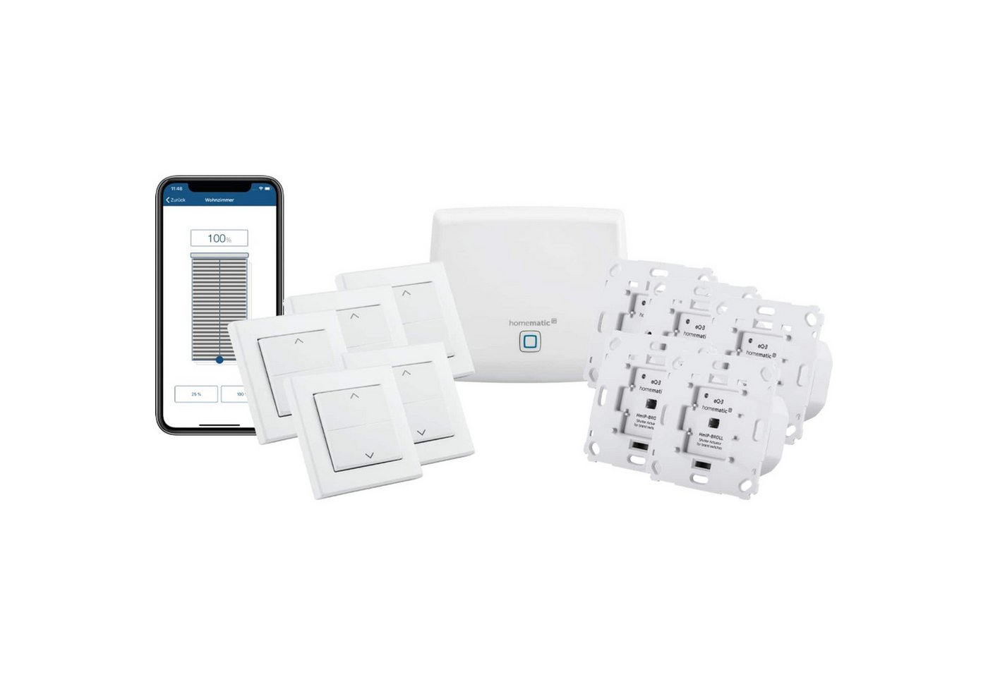 Homematic IP HOMEMATIC IP Starterset Beschattung für 5 Rollläden & Markisen Smart-Home Starter-Set von Homematic IP