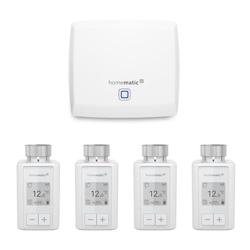 Homematic IP Heizungssteuerung für 4 Heizkörper zur Einzelraumregelung mit App., Weiß (Thermostat Flex) von Homematic IP