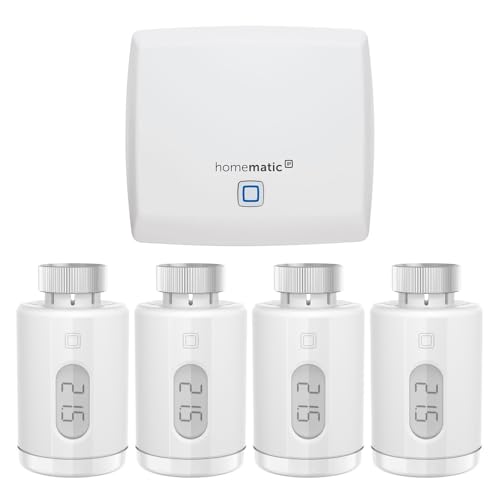 Homematic IP Heizungssteuerung für 4 Heizkörper zur Einzelraumregelung mit App., Weiß (Thermostat Pure) von Homematic IP