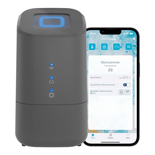 Homematic IP Home Control Unit, anthrazit, Smart Home Zentrale, Digitale Steuerung per kostenloser App, Alexa sowie Google Assistant, online und offline Modus, hoher Datenschutz, 160692A0 von Homematic