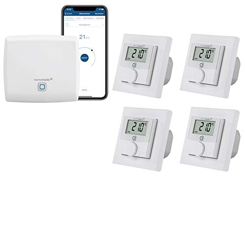 Homematic IP KABELGEBUNDENE Fußbodenheizungssteuerung zur Einzelraumregelung in 4 Räumen von Homematic