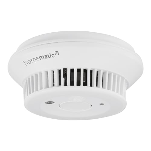 Homematic IP Smart Home Rauchwarnmelder mit Q-Label, Rauchmelder alarmiert lokal über die Sirene und per Push-Benachrichtigung in der Smartphone-App, integrierte LED-Notbeleuchtung, 142685A0 von Homematic IP