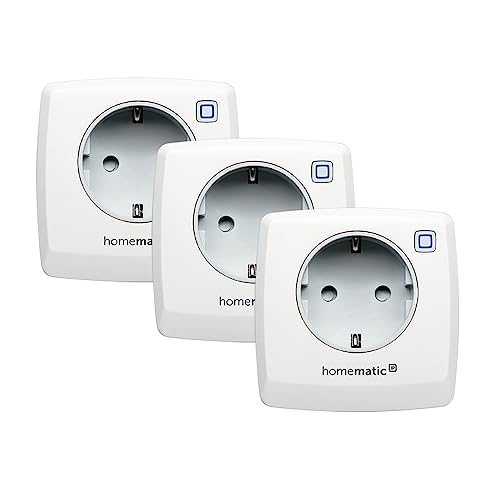 Homematic IP Smart Home 3er-Set Schaltsteckdose, digitaler Zwischenstecker steuert Leuchten oder Elektrogeräte per App, Alexa & Google Assistant, Energie sparen, 157338A0 Homematic IP Smart Home 3er-Set Schaltsteckdose, digitaler Zwischenstecker steuert Leuchten oder Elektrogeräte per App, Alexa & Google Assistant, Energie sparen, 157338A0 von Homematic