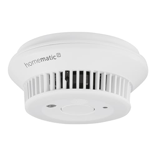 Homematic IP Smart Home Rauchwarnmelder mit Q-Label, Rauchmelder alarmiert lokal über die Sirene und per Push-Benachrichtigung in der Smartphone-App, integrierte LED-Notbeleuchtung, 156587A0 von Homematic IP