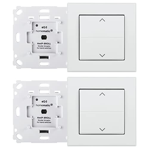 Homematic IP Rollladenaktor (2x) & Tasterwippe mit Pfeilen (2x) von Homematic IP