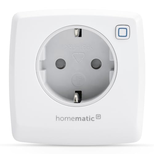 Homematic IP Smart Home Schaltsteckdose, digitaler Zwischenstecker steuert Leuchten oder Elektrogeräte per App, Alexa & Google Assistant, Energie sparen, 141836A0 von Homematic IP