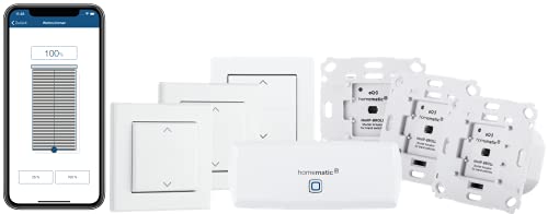 Homematic IP Smart Home Starter Set Beschattung – WLAN + Rollladenaktor für Markenschalter + Tasterwippe, digitale Steuerung für 3 Rollläden per App, Alexa & Google Assistant, elektrische Rolladen von Homematic IP