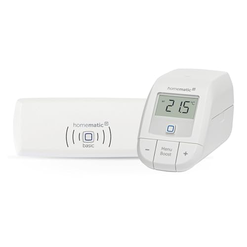 Homematic IP Smart Home Starter Set Heizen – Basic, Digitale Steuerung für Heizung mit oder ohne App, Alexa, Google Assistant, einfache Installation, Thermostat, Heizungsthermostat, 160955A0 von Homematic