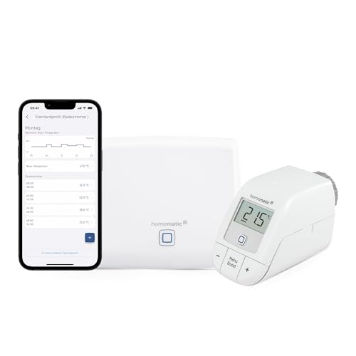 Homematic IP Smart Home Starter Set Mini Heizen – Basic, Digitale Steuerung Heizung mit App, Alexa, Google Assistant, einfache Installation, Energie sparen, Thermostat, Heizungsthermostat, 158095A1 Homematic IP Smart Home Starter Set Mini Heizen – Basic, Digitale Steuerung Heizung mit App, Alexa, Google Assistant, einfache Installation, Energie sparen, Thermostat, Heizungsthermostat, 158095A1 von Homematic