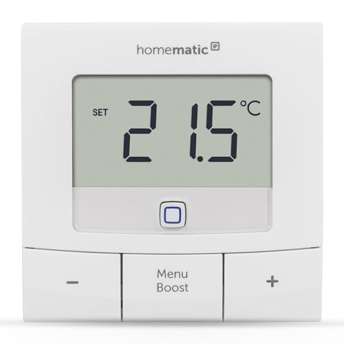 Homematic IP Smart Home Wandthermostat – Basic, digitales Thermostat für Heizkörper mit/ohne App, Alexa, Google Assistant, Temperaturmessung, Energie sparen, 154666A0 von Homematic IP