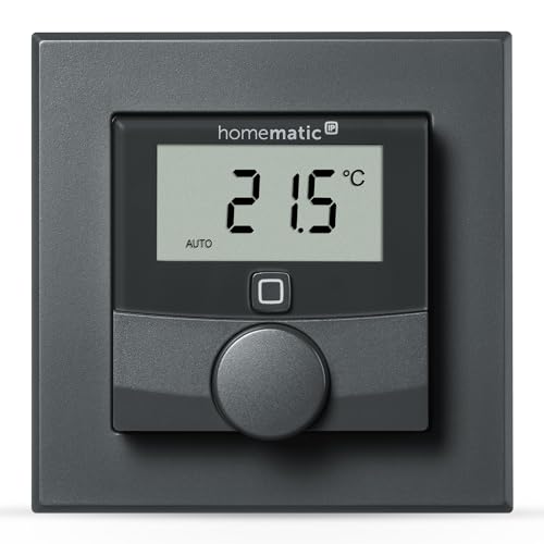 Homematic IP Smart Home Wandthermostat mit Luftfeuchtigkeitssensor, athrazit, digitales Thermostat Heizkörper/Fußbodenheizung App, Alexa, Google Assistant, Temperaturmessung, Energie sparen, 159820A0 von Homematic IP