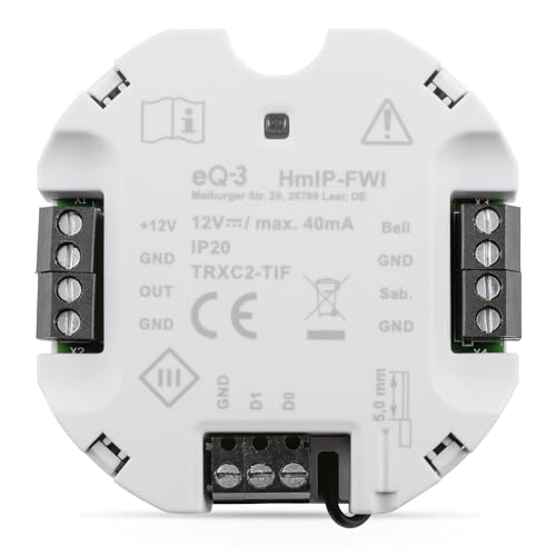 Homematic IP Smart Home Wiegand-Schnittstelle, damit kann EIN Wiegand-fähiges Endgerät, wie EIN Code-Schloss, ins Homematic IP Smart-Home-System integriert Werden, 155182A0 Grau Homematic IP Smart Home Wiegand-Schnittstelle, damit kann EIN Wiegand-fähiges Endgerät, wie EIN Code-Schloss, ins Homematic IP Smart-Home-System integriert Werden, 155182A0 Grau von Homematic IP