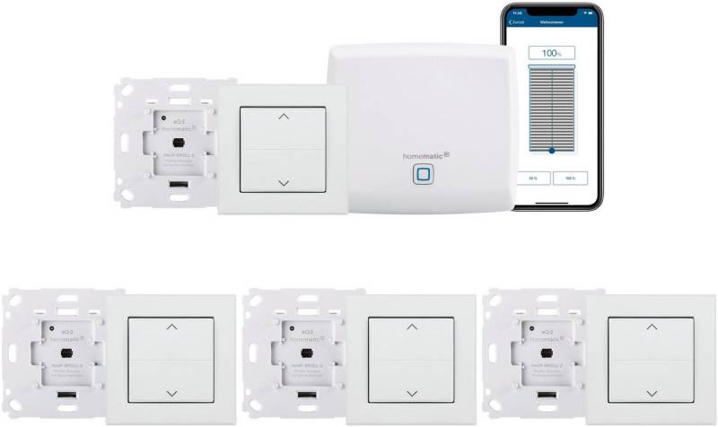 Homematic IP Starter Bundle Smart-Home-Zubehör, Smart Home für 4 Rollläden & Markisen von Homematic IP