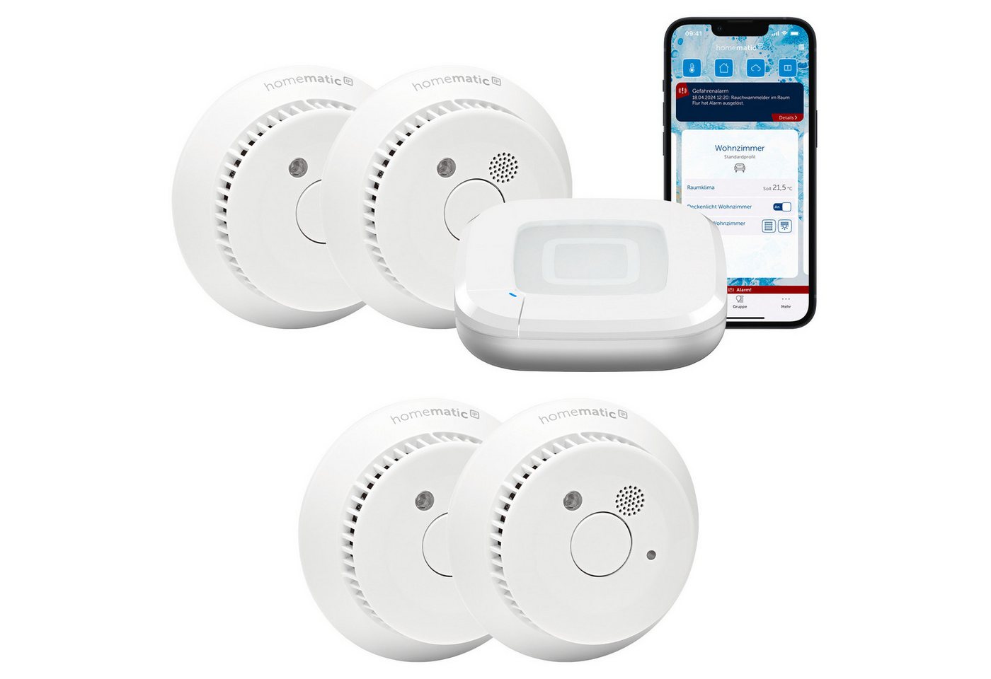 Homematic IP Starter Set Rauchwarnmelder - Rauchmelder 4 Räume Smart-Home-Zubehör Homematic IP Starter Set Rauchwarnmelder - Rauchmelder 4 Räume Smart-Home-Zubehör von Homematic IP