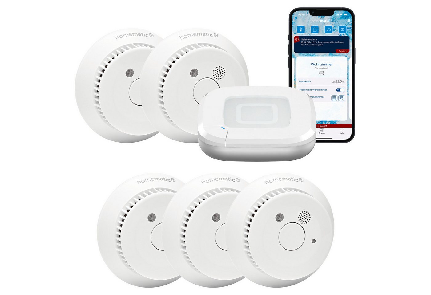 Homematic IP Starter Set Rauchwarnmelder - Rauchmelder 5 Räume Smart-Home-Zubehör Homematic IP Starter Set Rauchwarnmelder - Rauchmelder 5 Räume Smart-Home-Zubehör von Homematic IP