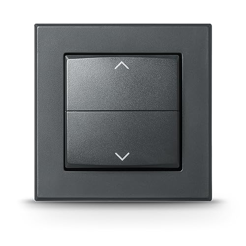 Homematic IP Tasterwippe für Markenschalter – mit Pfeilen, anthrazit, Zubehör für Ihr Homematic IP Smart Home, 156171A0 von Homematic