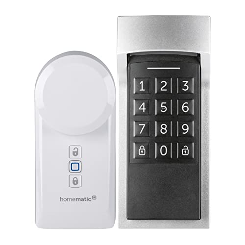 Homematic IP Smart Home Türschlossantrieb + Keypad, elektronisches Türschloss, Smart Lock nachrüstbar ohne Umbau, steuerbar per Codeschloss und Zahlencode aber auch per App, Alexa & Google Assistant von Homematic