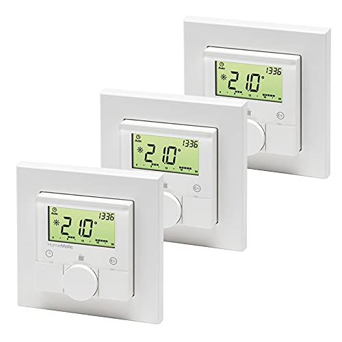 Homematic 3er-Set Funk-Wandthermostat HM-TC-IT-WM-W-EU für Smart Home/Hausautomation von Homematic IP