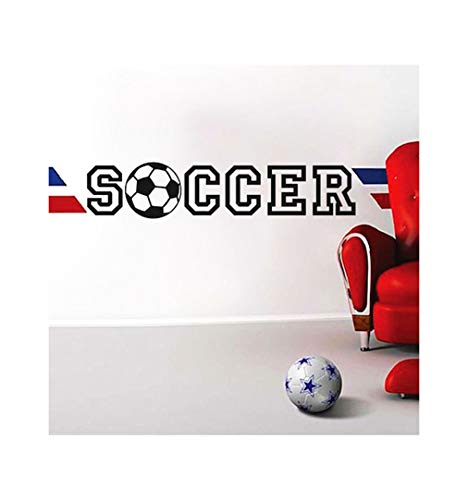 homemay PVC Wandtattoo Aufkleber Englisch Fußball Soccer Hintergrund grün Wohnzimmer bedroomwallpaper19.1 cm X 91,4 cm, schwarz, 19.1cm x 91.4cm von Homemay