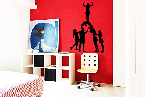 hommay PVC Wandtattoo Aufkleber Mädchen Cheerleading Akrobatik europäischen Hintergrund Wohnzimmer Schlafzimmer Home Dekoration Tapete Wandbild Art Aufkleber 58,4 cm x88.9 cm von Homemay