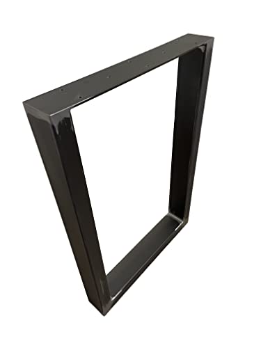 Homemetall 2 Stück Massive TISCHGESTELLE, Tischkufen für DIY Möbel wie Esstisch, Schreibtisch, Bistro | Vierkantprofil 80x40x2 | alle Größen | in Schwarz oder Industrieoptik | B800 x H720 Industrial von Homemetall