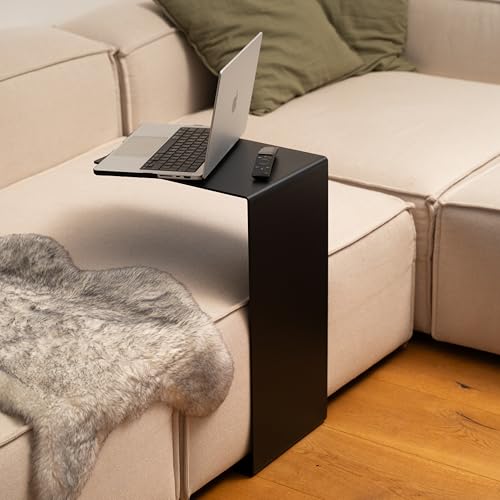 Homemetall Beistelltisch C-Form aus Metall - pulverbeschichteter Couch Beistelltisch in Schwarz - Moderner Abstelltisch für Couch, Sofa, Sessel oder als Nachttisch - Höhe 60 cm von Homemetall