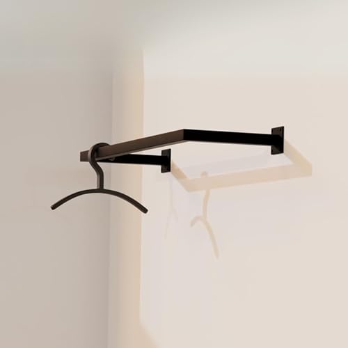Homemetall Kleiderstange Wandmontage Schwarz aus Metall - Garderobenstange Wandmontage 50 kg Traglast - in Handarbeit hergestellt & pulverbeschichtet - Wand-Kleiderstange T40cm x B100cm von Homemetall