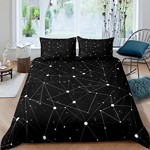 Galaxis Astrology Betten Set Bohemian Stammes Bettwäsche Set 135x200cm für den geometrischen Weltraum Bettbezug Set Sparkle Stars und Space 2St, Reißverschluss von Homemissing