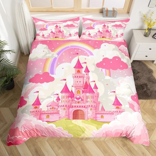 Homemissing Prinzessin Schloss Kinder Bettbezug Set und Rosa Schloss Bettwäsche Set 135x200cm Märchen Mädchen Prinzessin Betten Set Raum Dekor Atmungsaktive Mikrofaser Homemissing Prinzessin Schloss Kinder Bettbezug Set und Rosa Schloss Bettwäsche Set 135x200cm Märchen Mädchen Prinzessin Betten Set Raum Dekor Atmungsaktive Mikrofaser von Homemissing