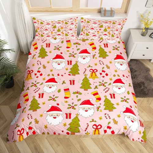 Homemissing Weihnachts-Bettbezug für Jungen und Mädchen, Einzelgröße, niedliches Weihnachtsmann-Bettwäsche-Set, ultraweiches Bettdeckenbezug-Set, Weihnachtsbaum-Tagesdecke, Beerenmuster, bedruckte Homemissing Weihnachts-Bettbezug für Jungen und Mädchen, Einzelgröße, niedliches Weihnachtsmann-Bettwäsche-Set, ultraweiches Bettdeckenbezug-Set, Weihnachtsbaum-Tagesdecke, Beerenmuster, bedruckte von Homemissing