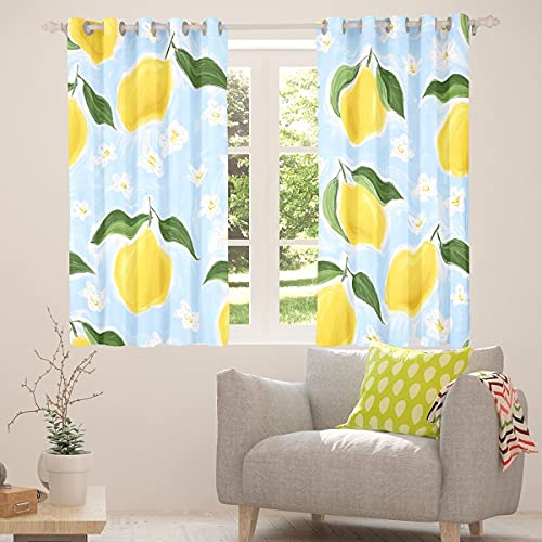 Homemissing Zitrone Vorhänge Mädchen Niedlich Blumen Fenstervorhang 137x117cm für Frauen Jugendliche Zimmer Gelb Zitrone Tropisch Frucht Dekor Blickdichte Vorhänge Hellblau Homemissing Zitrone Vorhänge Mädchen Niedlich Blumen Fenstervorhang 137x117cm für Frauen Jugendliche Zimmer Gelb Zitrone Tropisch Frucht Dekor Blickdichte Vorhänge Hellblau von Homemissing