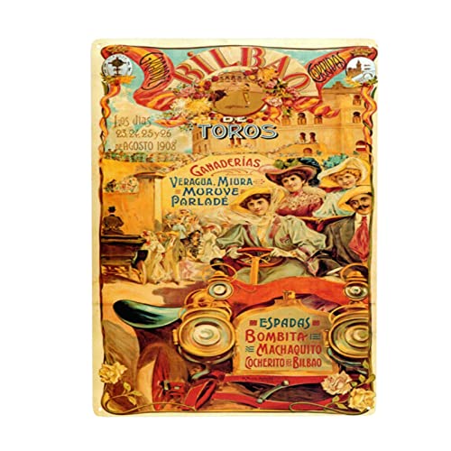 1908 Fiestas Bilbao Toros Stierkampf Spanien Reise Vintage Blechschild Vintage Plakette Metall Poster Wanddekoration für Zuhause Küche Garage Bar Pub Kunst Dekor Wandposter Geschenk 20,3 x 30,5 cm 1908 Fiestas Bilbao Toros Stierkampf Spanien Reise Vintage Blechschild Vintage Plakette Metall Poster Wanddekoration für Zuhause Küche Garage Bar Pub Kunst Dekor Wandposter Geschenk 20,3 x 30,5 cm von Homeoanimal
